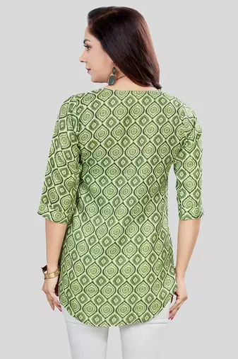  cotton blend printed short kurti