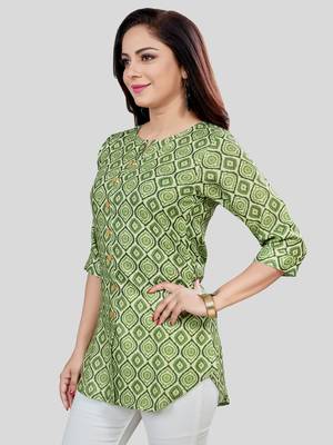  cotton blend printed short kurti 4