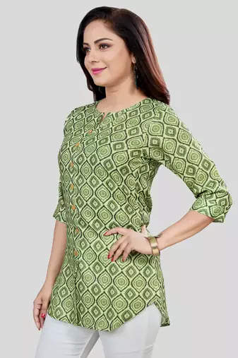  cotton blend printed short kurti