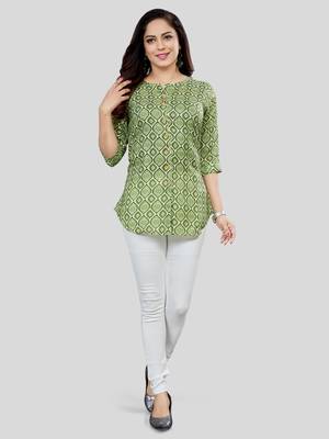  cotton blend printed short kurti 5