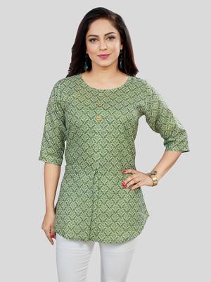  cotton blend printed short kurti 1