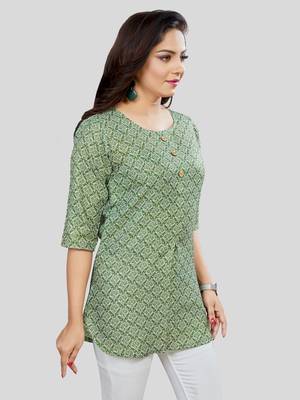  cotton blend printed short kurti 3