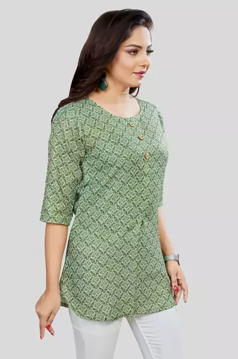  cotton blend printed short kurti