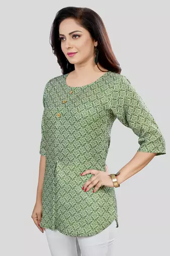  cotton blend printed short kurti