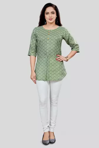  cotton blend printed short kurti