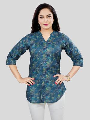  cotton blend printed short kurti 1