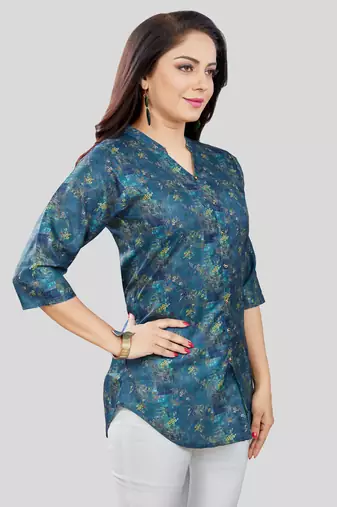  cotton blend printed short kurti