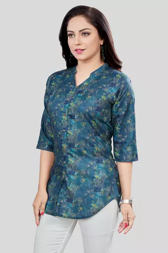  cotton blend printed short kurti