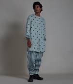 Blue pure linen kurta