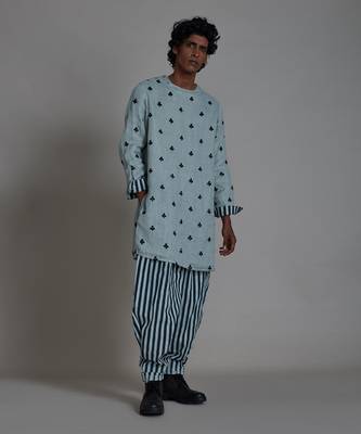 Blue taash stripe balloon pant 3