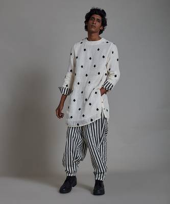 Oatmeal taash stripe balloon pant 1
