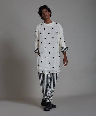 Oatmeal taash stripe balloon pant 3