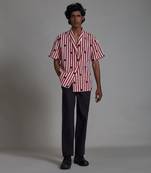 Red stripe bluff jacket