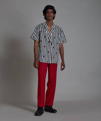 Red taash straight pant 1