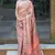 Peach Women'S Kashmiri Pashmina Woven Design Celebrity Saree With Blouse Piece