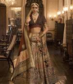 Sequins Peach Colour Rajwadi silk blend Readymade Lehenga Choli