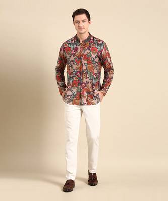 Brown & beige muslin shirt 1