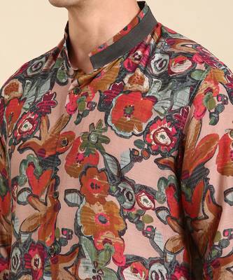 Brown & beige muslin shirt 3