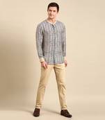 Blue & beige muslin shirt