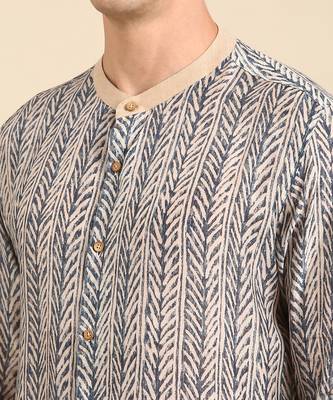 Blue & beige muslin shirt 3