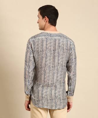 Blue & beige muslin shirt 5