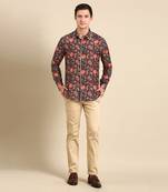 Brown & orange muslin shirt