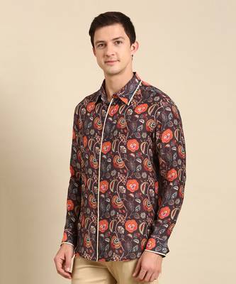 Brown & orange muslin shirt 4