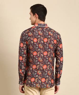 Brown & orange muslin shirt 5