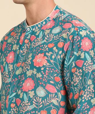 Turquoise blue muslin shirt 3