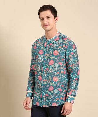 Turquoise blue muslin shirt 4