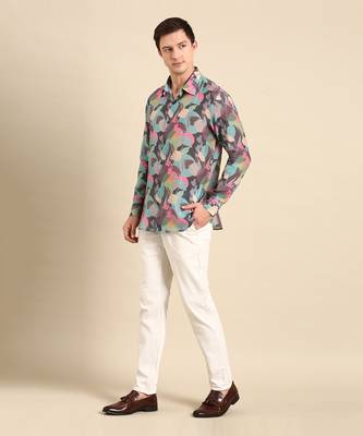Sapphire blue muslin shirt 1