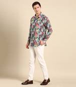 Sapphire blue muslin shirt