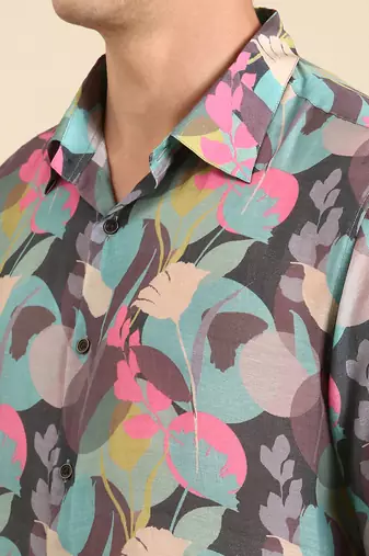 Sapphire blue muslin shirt