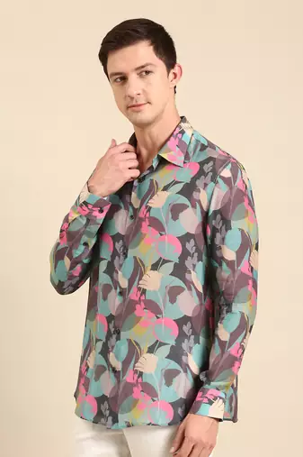 Sapphire blue muslin shirt