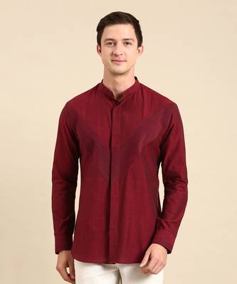 Maroon malai cotton shirt 2