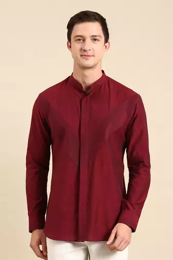 Maroon malai cotton shirt