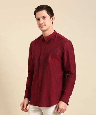 Maroon malai cotton shirt 4