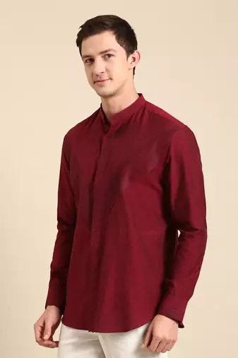 Maroon malai cotton shirt
