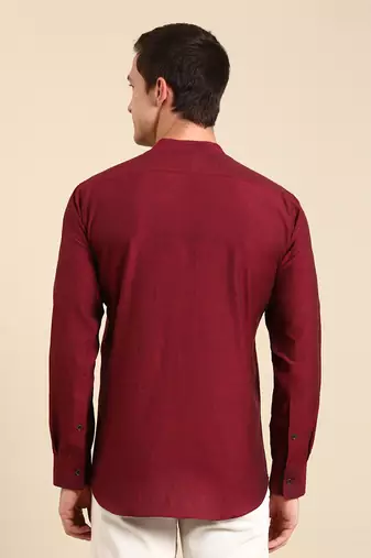 Maroon malai cotton shirt