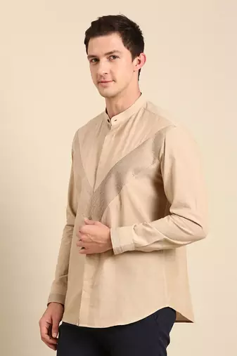 Beige malai cotton shirt