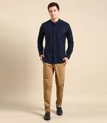 Navy blue malai cotton shirt