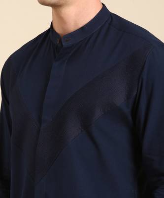 Navy blue malai cotton shirt 3