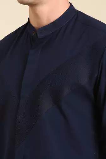 Navy blue malai cotton shirt