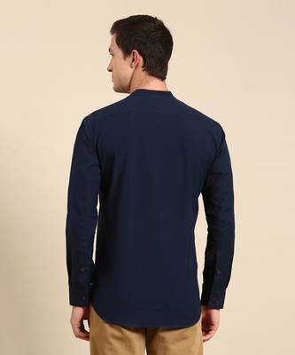 Navy blue malai cotton shirt 5