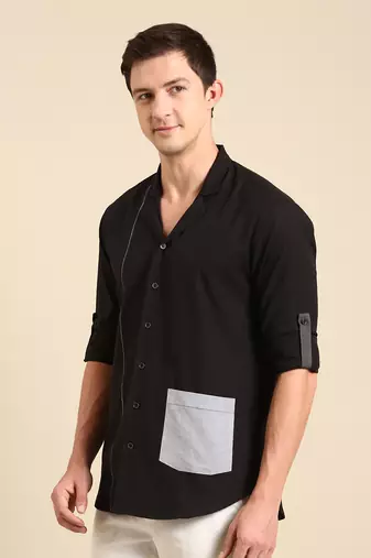 Black malai cotton shirt