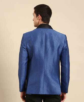 Blue & black silk lenin blazer 5