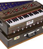 Harmonium Traveler- Folding Type By Kaayna Musicals- 9 Stops- 4 Drone- 3.5 Octaves- Coupler- Dark Oak Finish- 440Hz