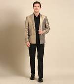 Gold silk jacquare blazer