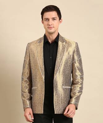 Gold silk jacquare blazer 2