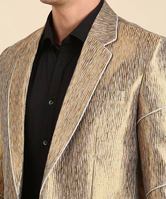 Gold silk jacquare blazer 3